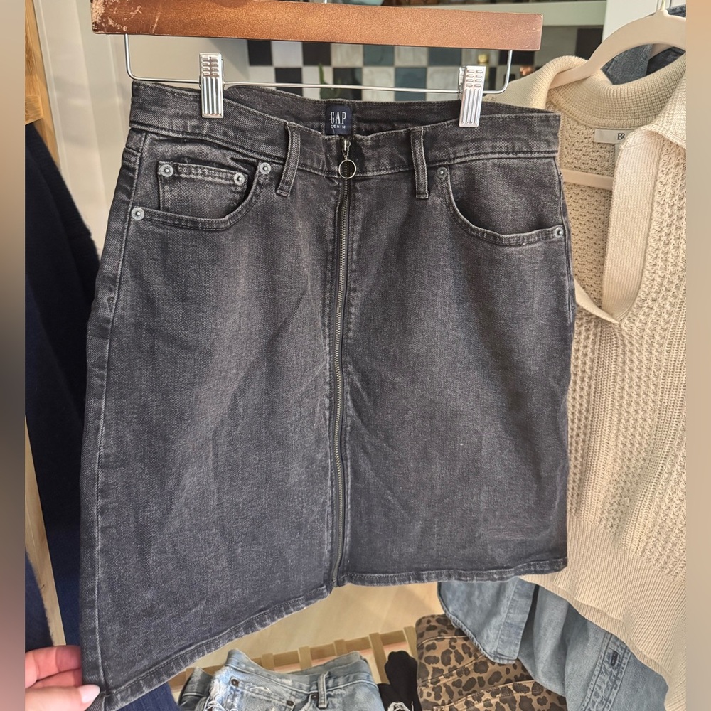 GAP Washed Black Denim Skirt